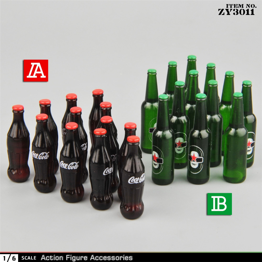 ZY3011A/B 2款 1/6 汽水瓶以及啤酒瓶 模型(图1)