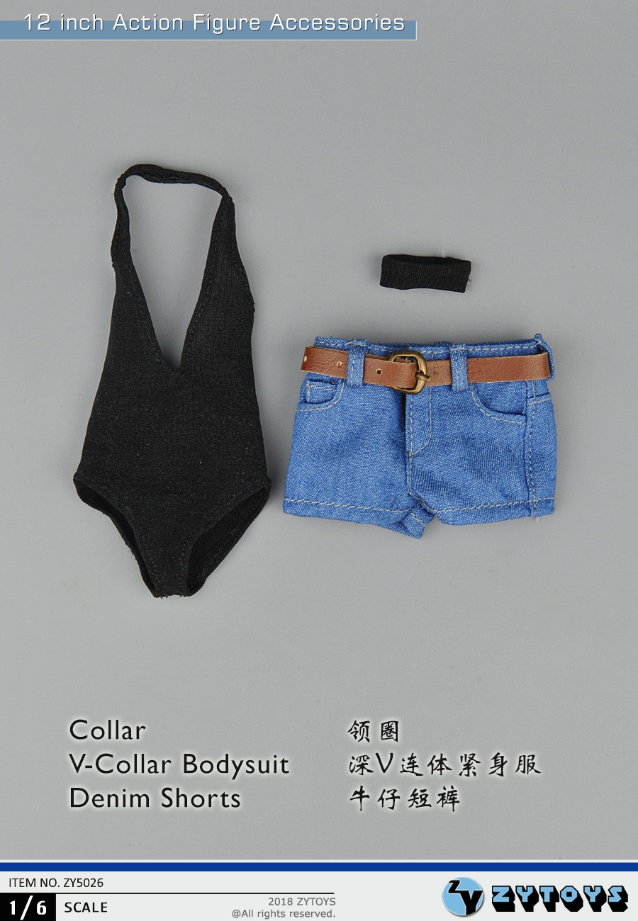 ZY5026—1/6低胸连体衣 牛仔短裤(图1)
