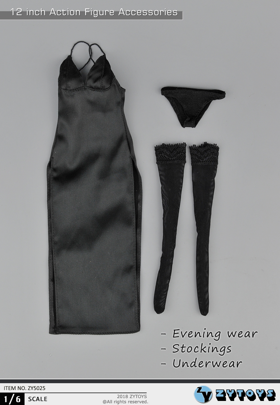 ZY5025--1/6 黑色长款晚礼服(图1)