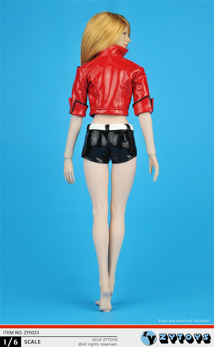 ZY5023--1/6 女式短皮衣热裤 套装(图1)