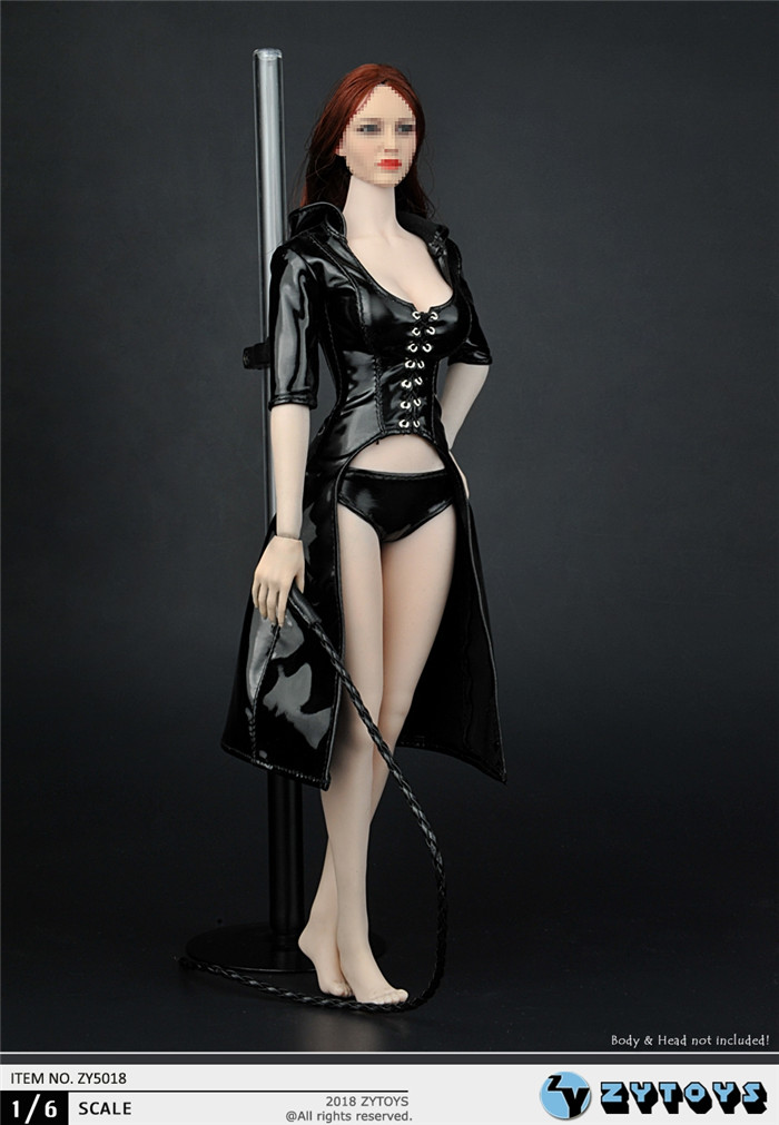 ZYTOYS 1/6比例 女装性感兜帽皮风衣 ZY5018(图10)