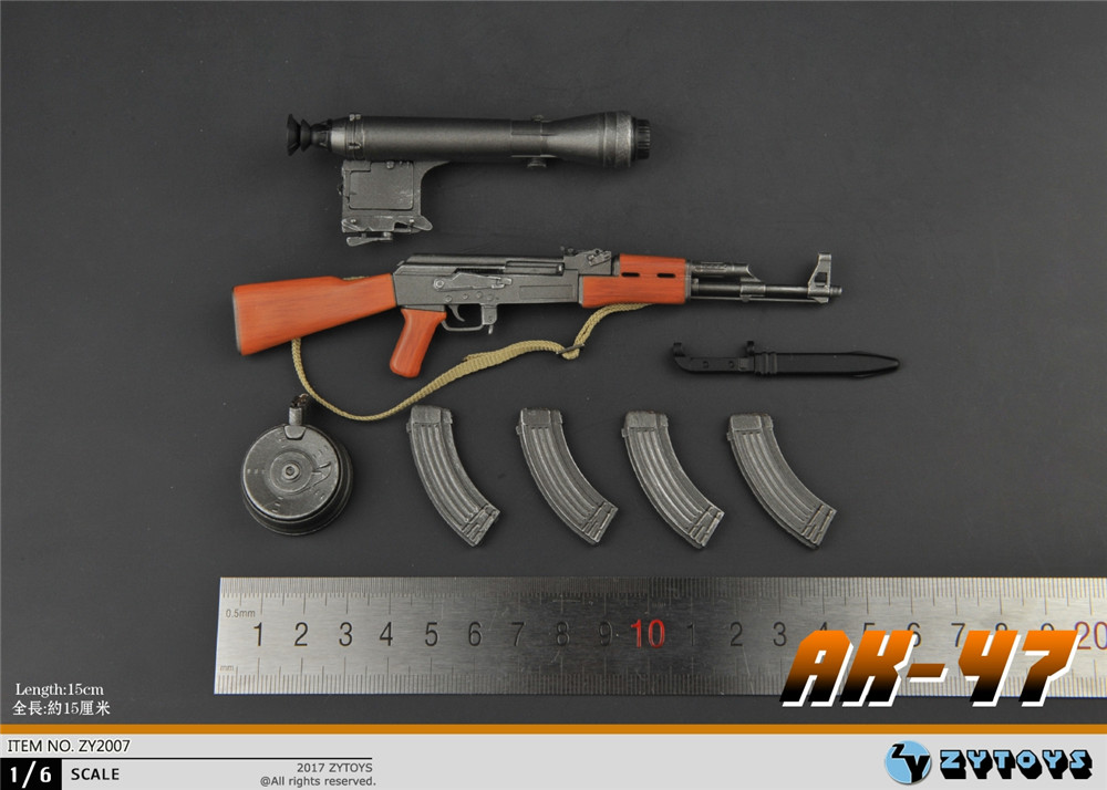 ZYTOYS 1/6 固定托 AK47 模型 ZY2007(图1)