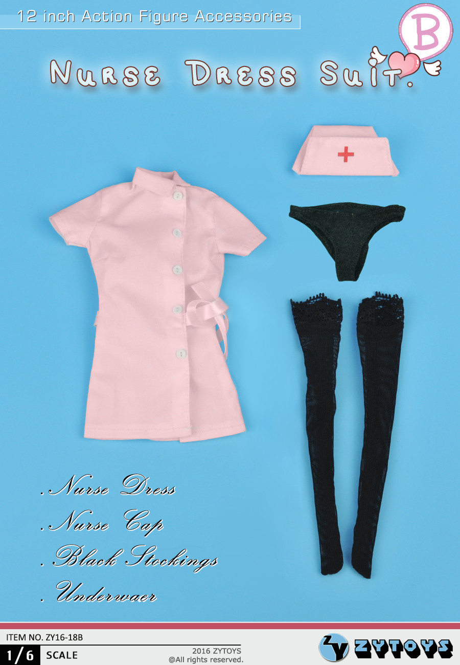 ZYTOYS - 1/6女护士装 套装/Nurse Dress Suit 2色 ZY16-18(图2)