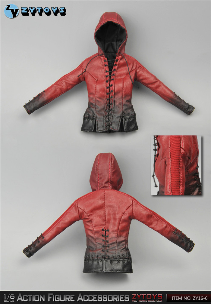 ZYTOYS - 1/6红色弓箭+女款皮衣套装 (#.ZY16-6)(图2)