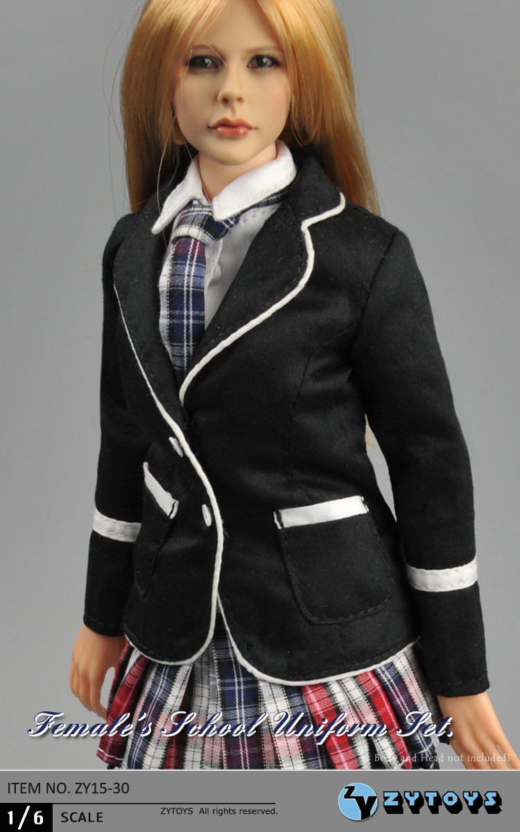 ZYTOYS - 1/6 女学生服套装 黑色西装款 ZY15-30(图4)