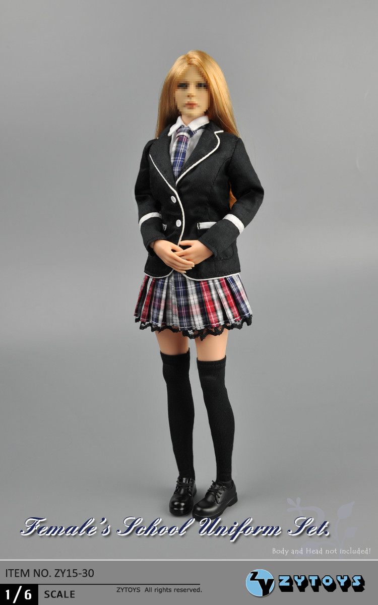 ZYTOYS - 1/6 女学生服套装 黑色西装款 ZY15-30(图6)