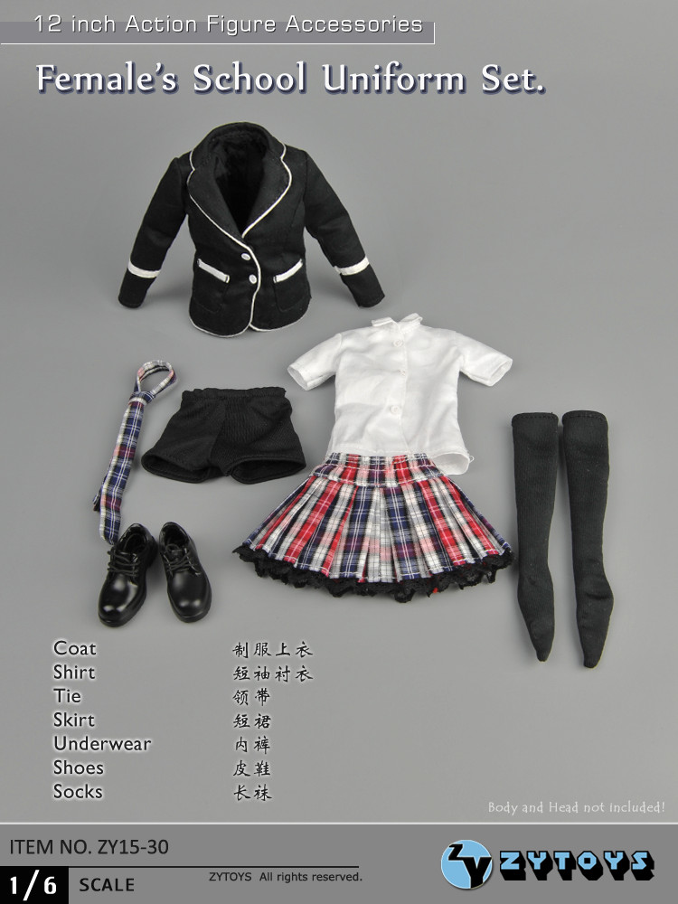 ZYTOYS - 1/6 女学生服套装 黑色西装款 ZY15-30(图1)