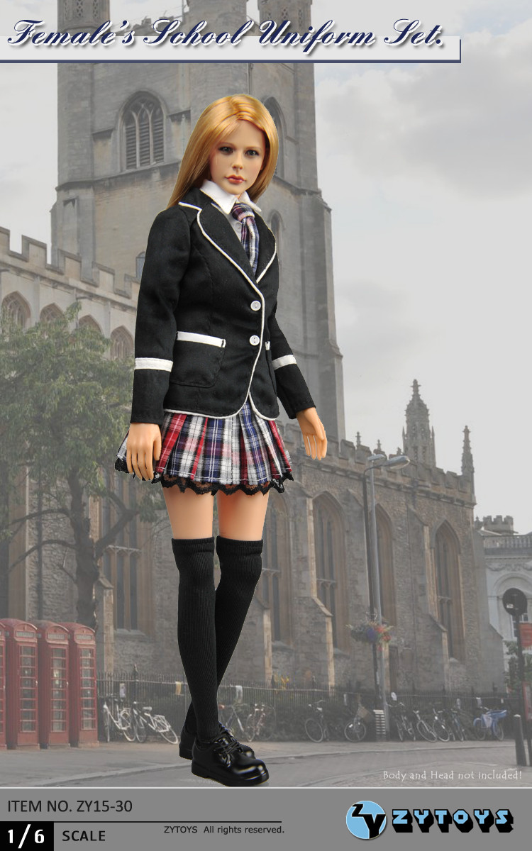 ZYTOYS - 1/6 女学生服套装 黑色西装款 ZY15-30(图8)