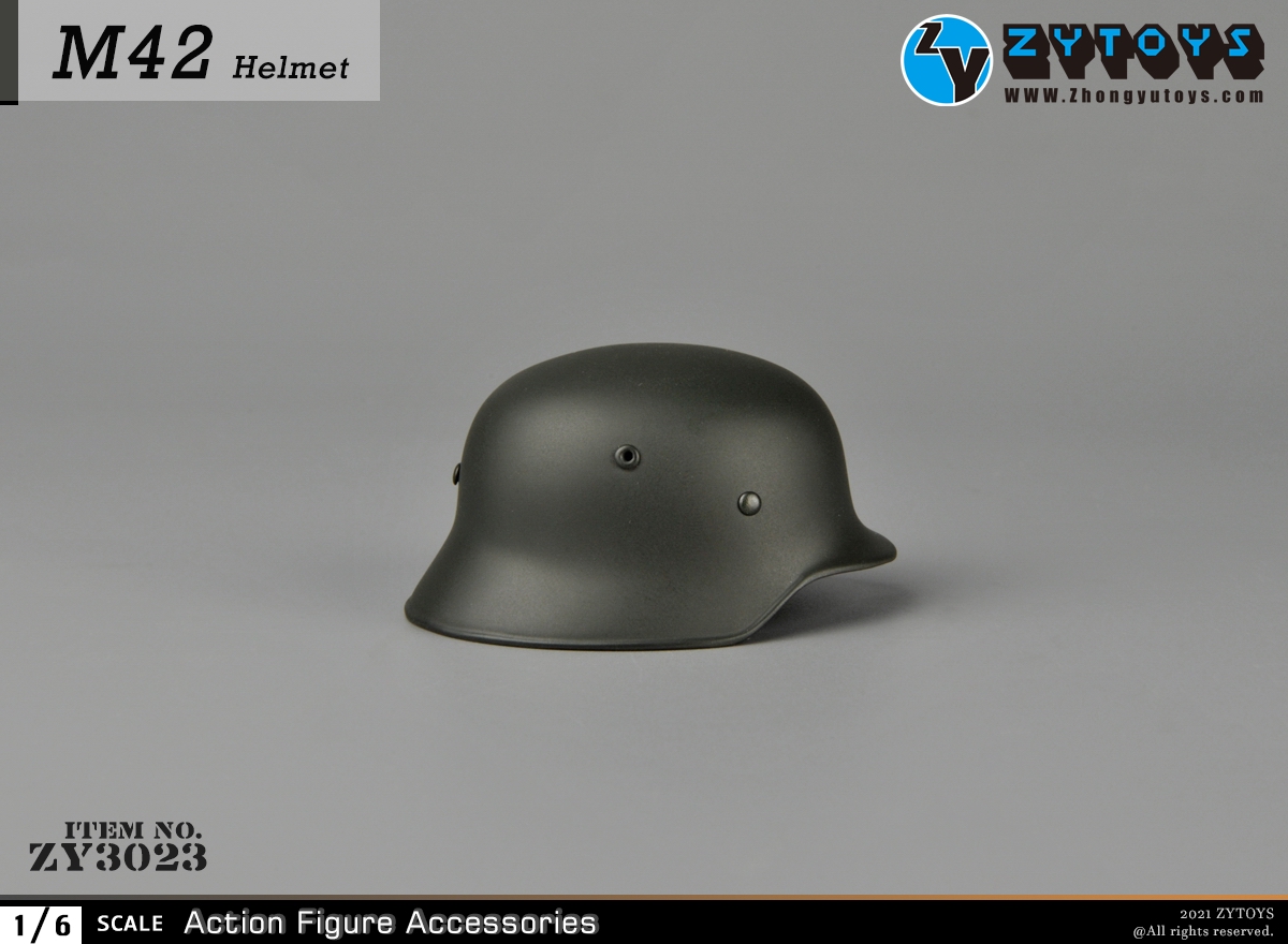 ZYTOYS 1:6 M42二战德军 ZY3023金属头盔模型(图2)