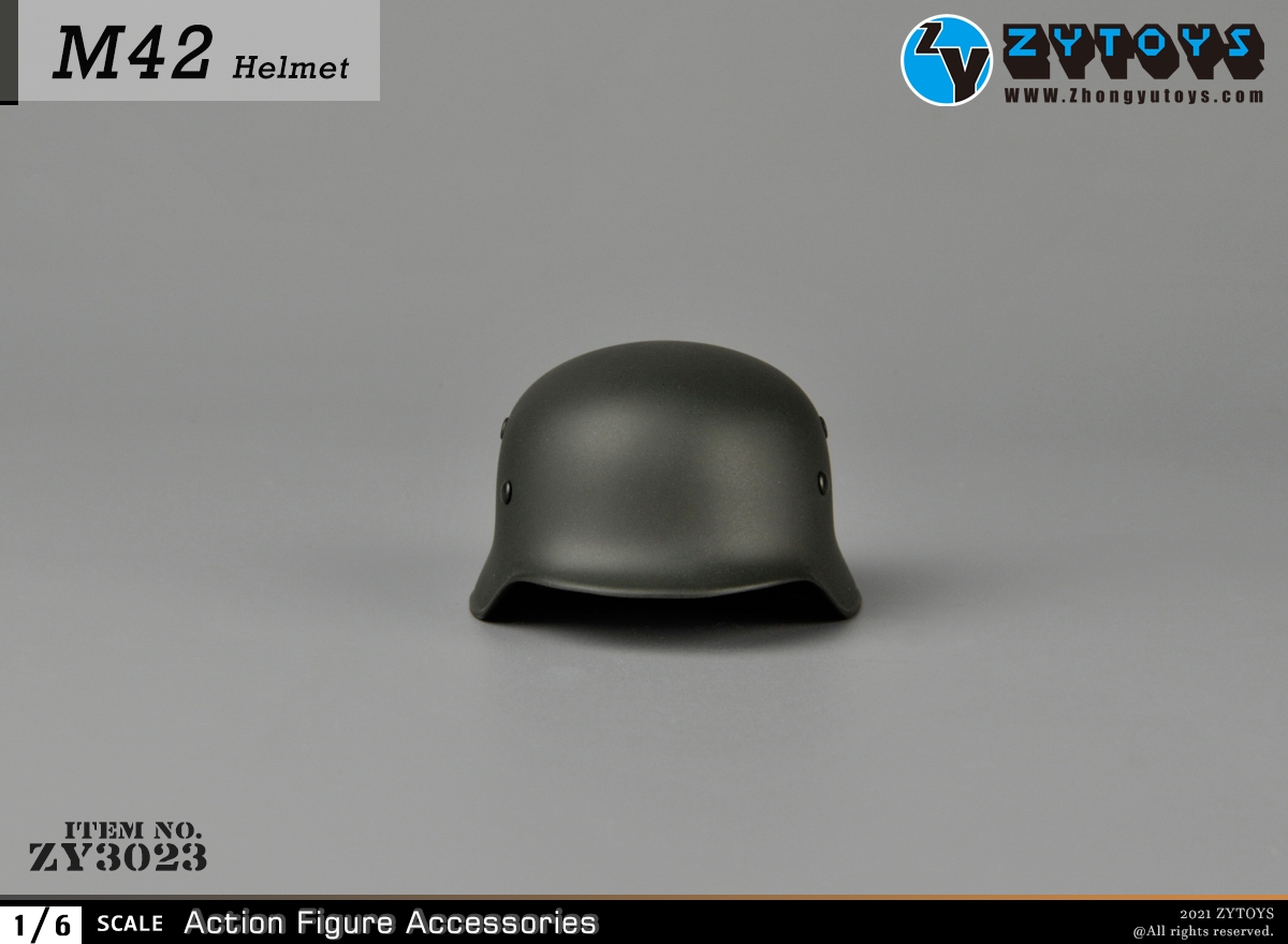 ZYTOYS 1:6 M42二战德军 ZY3023金属头盔模型(图4)