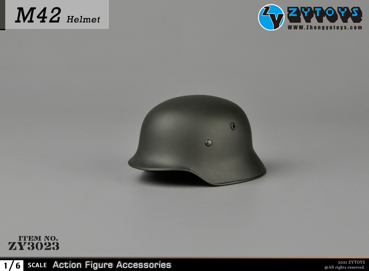 ZYTOYS 1:6 M42二战德军 ZY3023金属头盔模型(图5)
