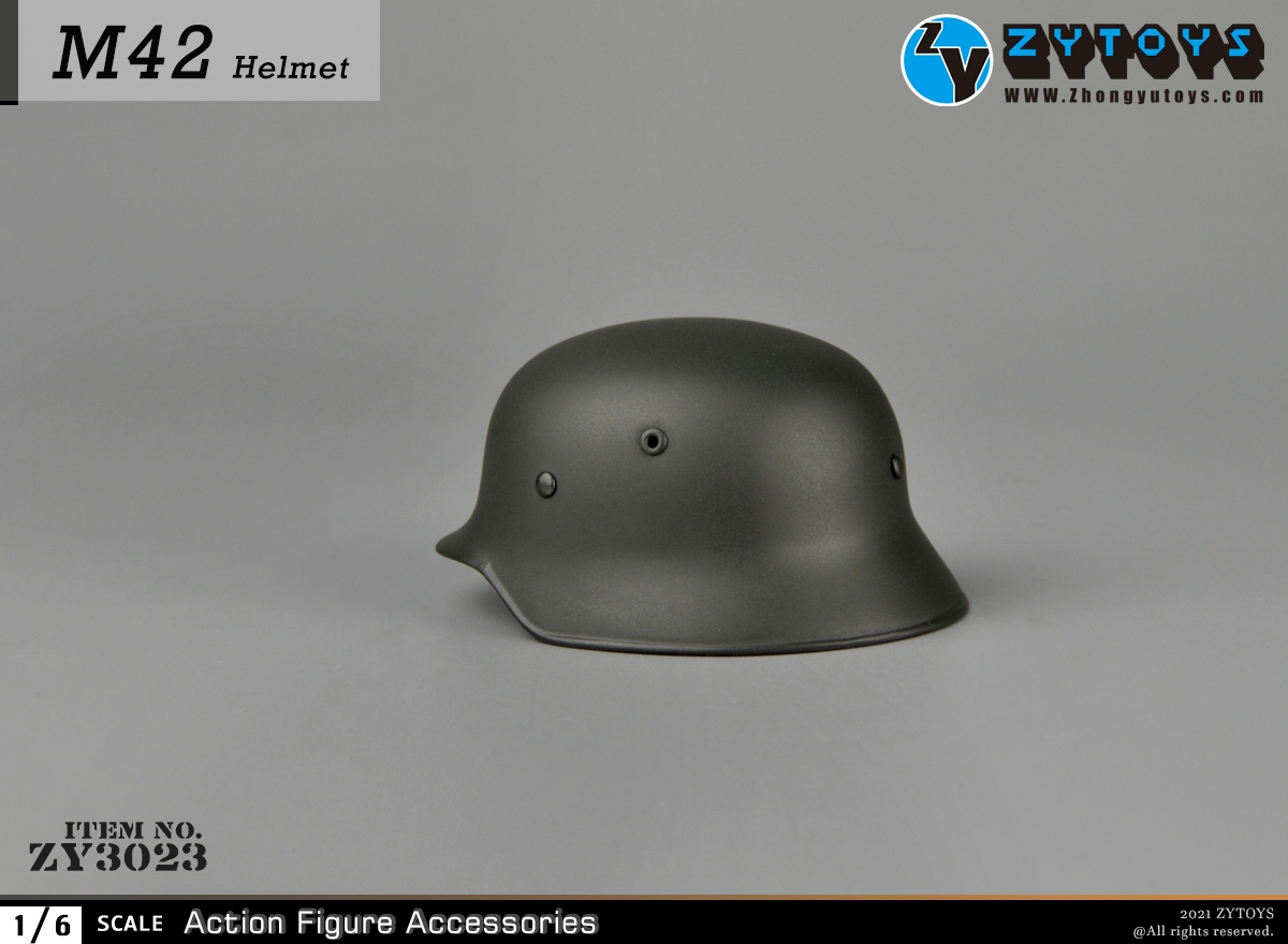 ZYTOYS 1:6 M42二战德军 ZY3023金属头盔模型(图6)
