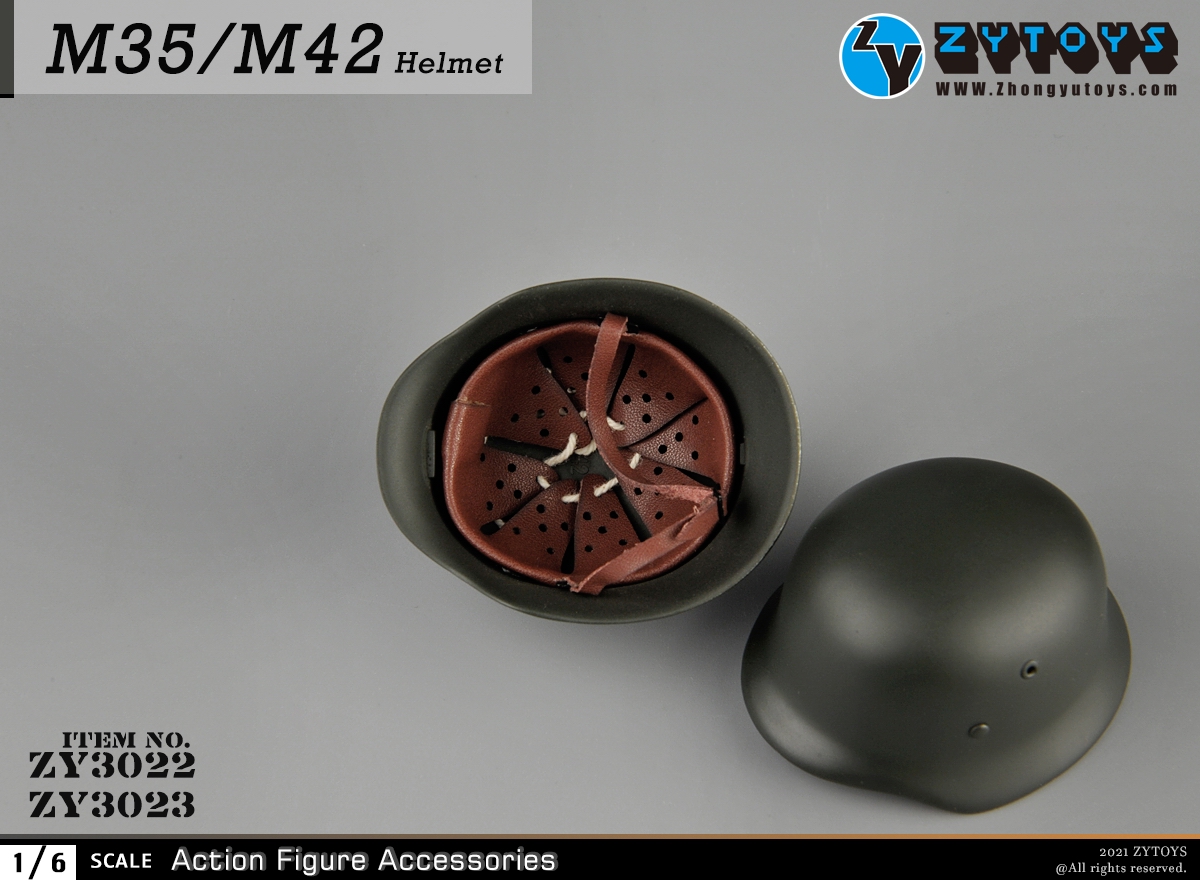 ZYTOYS 1:6 M42二战德军 ZY3023金属头盔模型(图7)