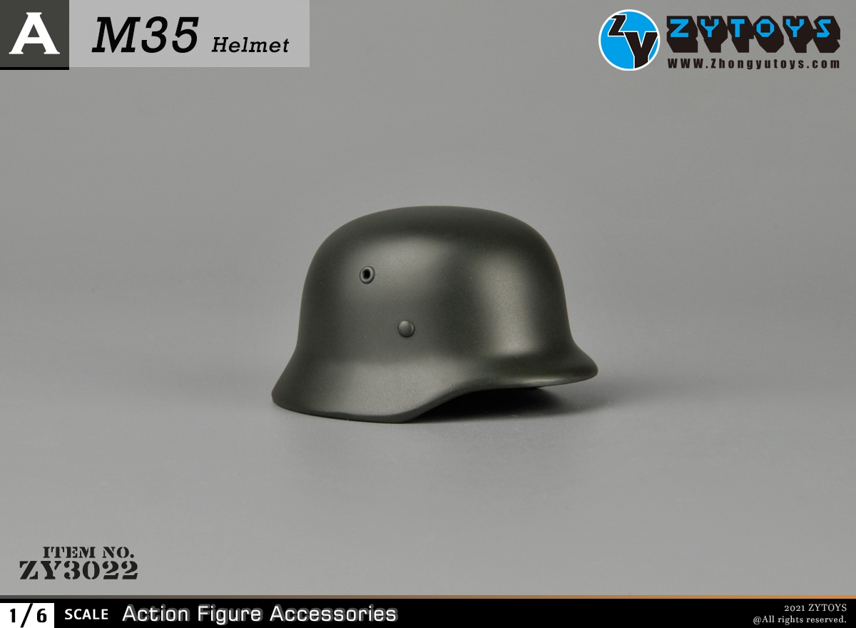 ZYTOYS 1:6 M35二战德军 ZY3022金属头盔模型(图2)