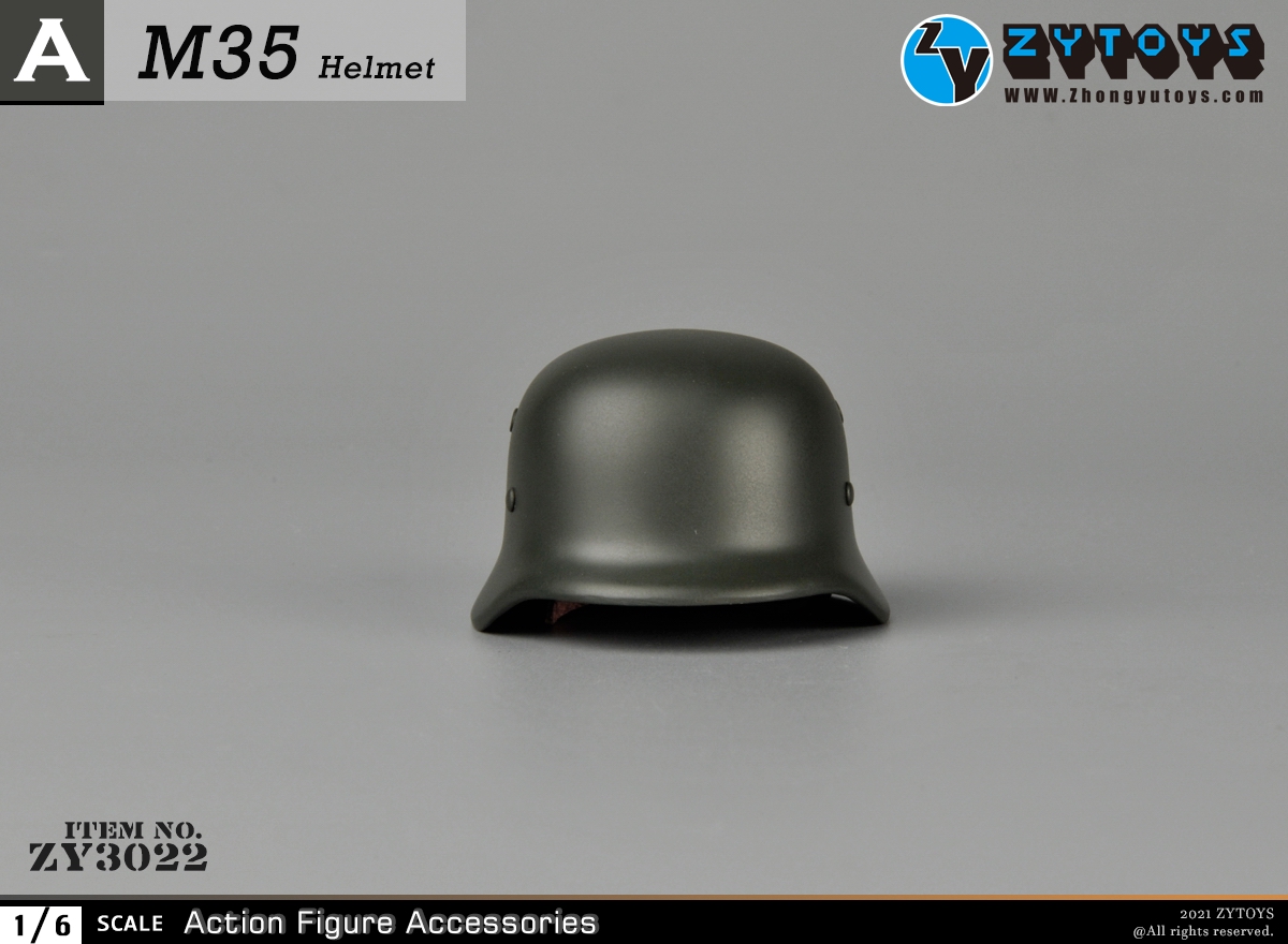 ZYTOYS 1:6 M35二战德军 ZY3022金属头盔模型(图3)