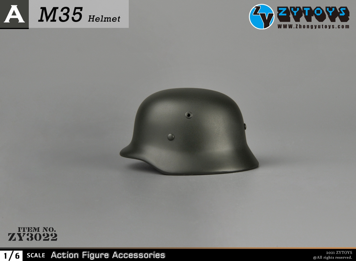 ZYTOYS 1:6 M35二战德军 ZY3022金属头盔模型(图4)