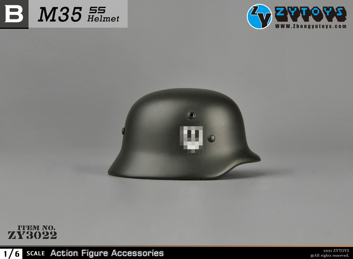 ZYTOYS 1:6 M35二战德军 ZY3022金属头盔模型(图5)