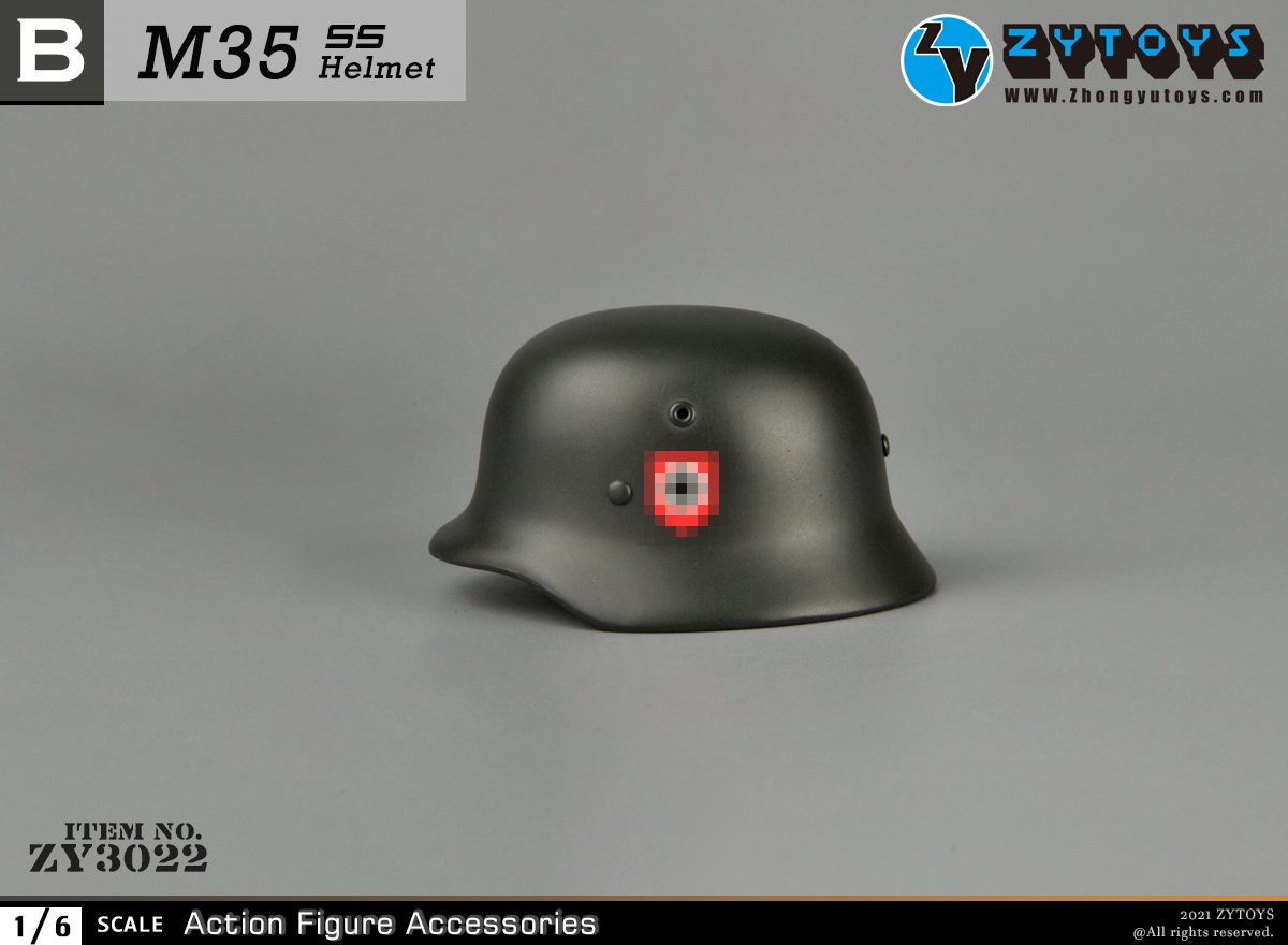 ZYTOYS 1:6 M35二战德军 ZY3022金属头盔模型(图6)