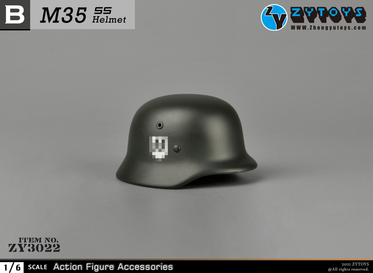 ZYTOYS 1:6 M35二战德军 ZY3022金属头盔模型(图7)