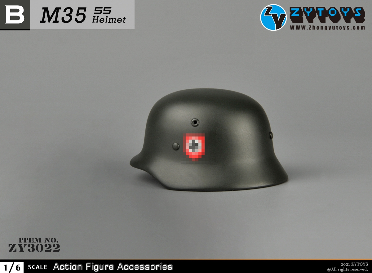 ZYTOYS 1:6 M35二战德军 ZY3022金属头盔模型(图8)