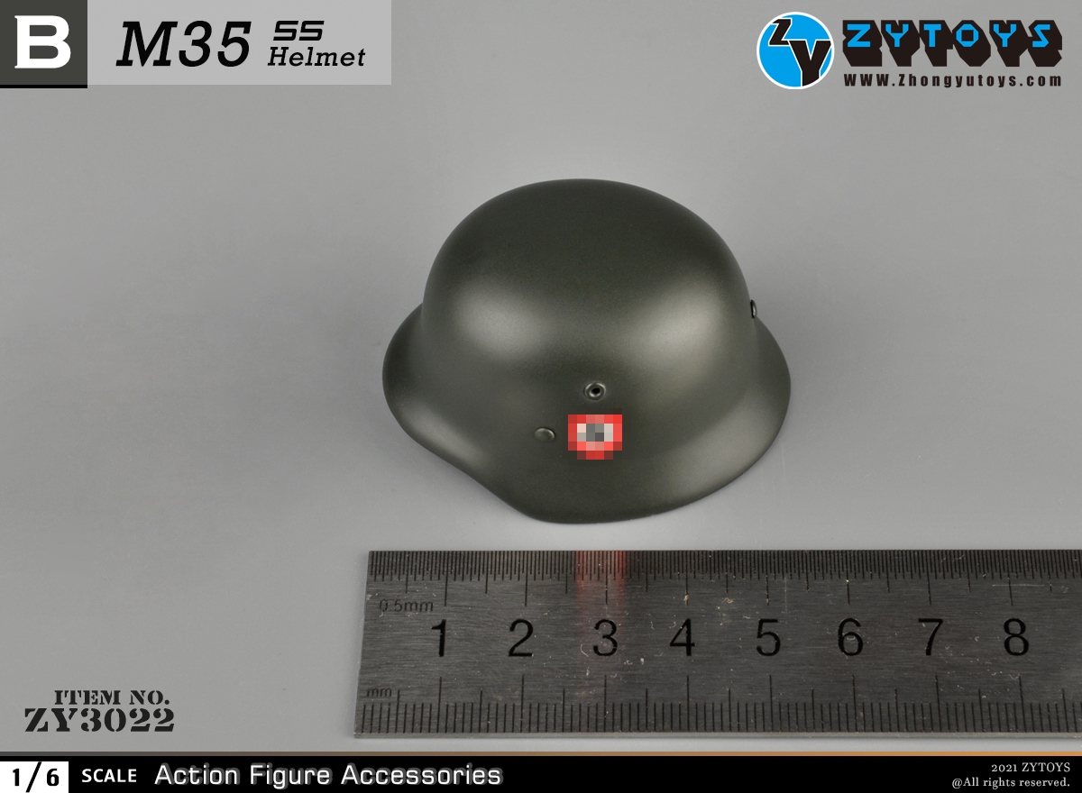 ZYTOYS 1:6 M35二战德军 ZY3022金属头盔模型(图9)
