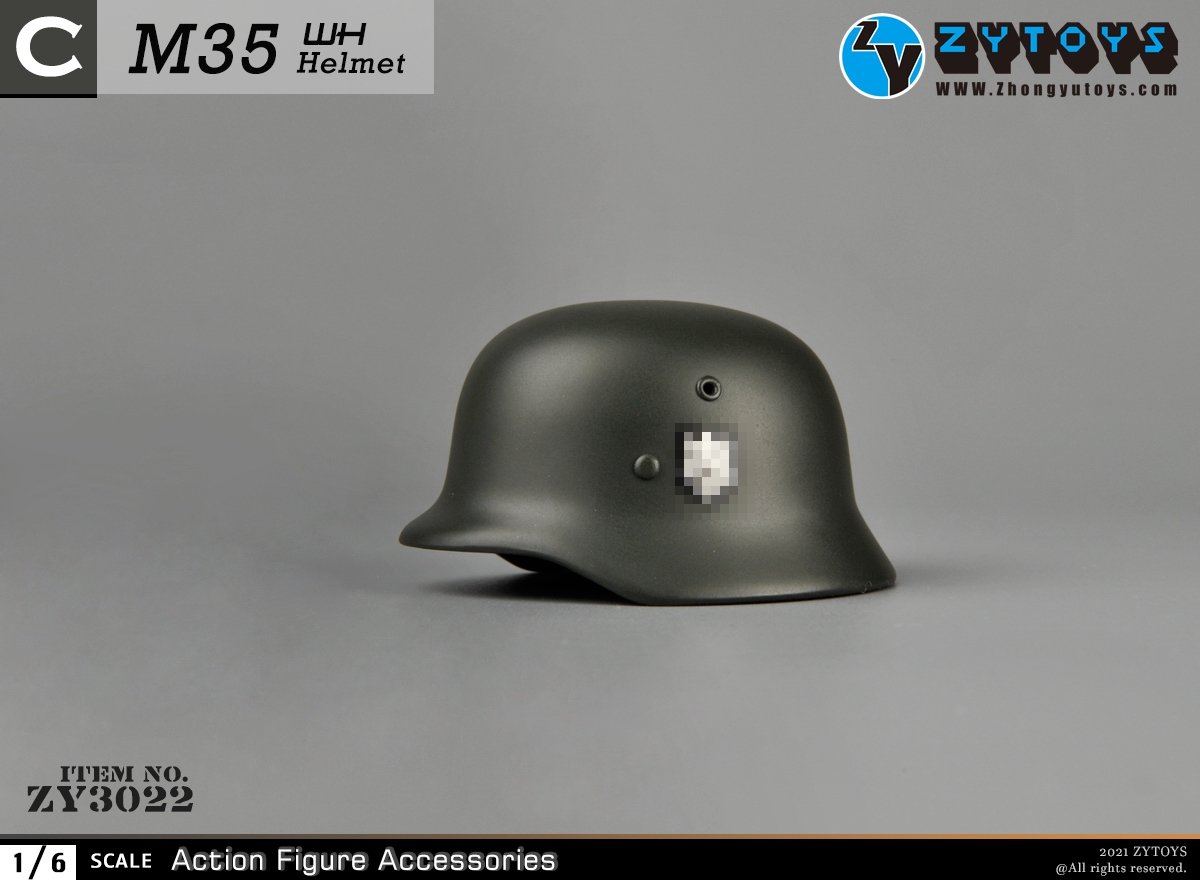 ZYTOYS 1:6 M35二战德军 ZY3022金属头盔模型(图10)