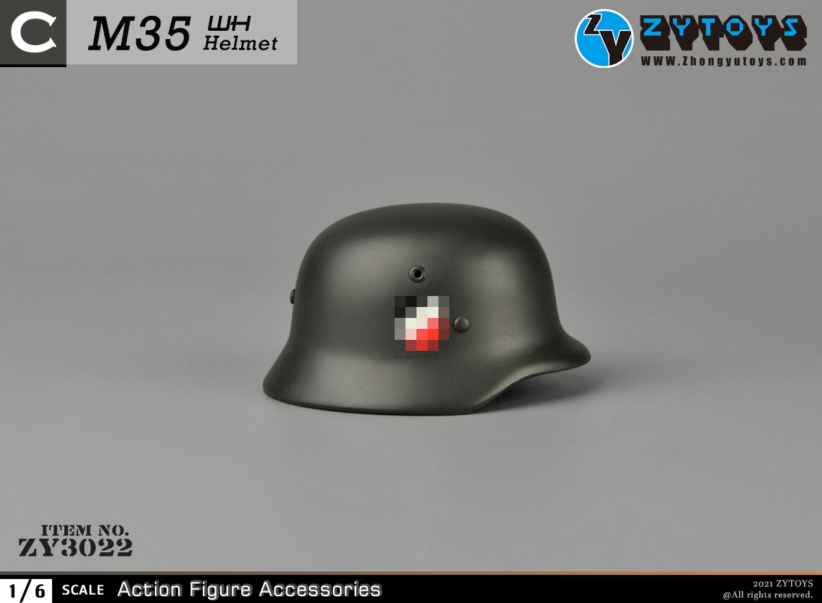 ZYTOYS 1:6 M35二战德军 ZY3022金属头盔模型(图11)