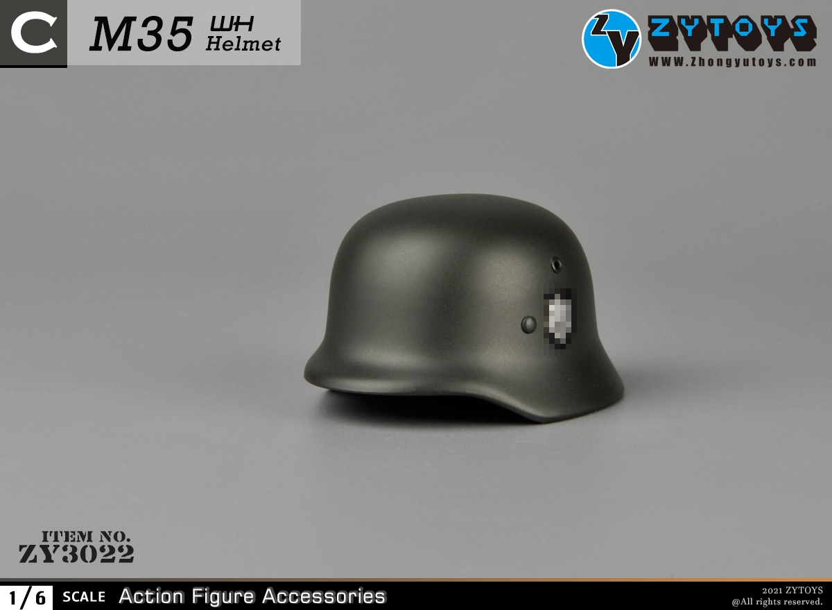 ZYTOYS 1:6 M35二战德军 ZY3022金属头盔模型(图12)