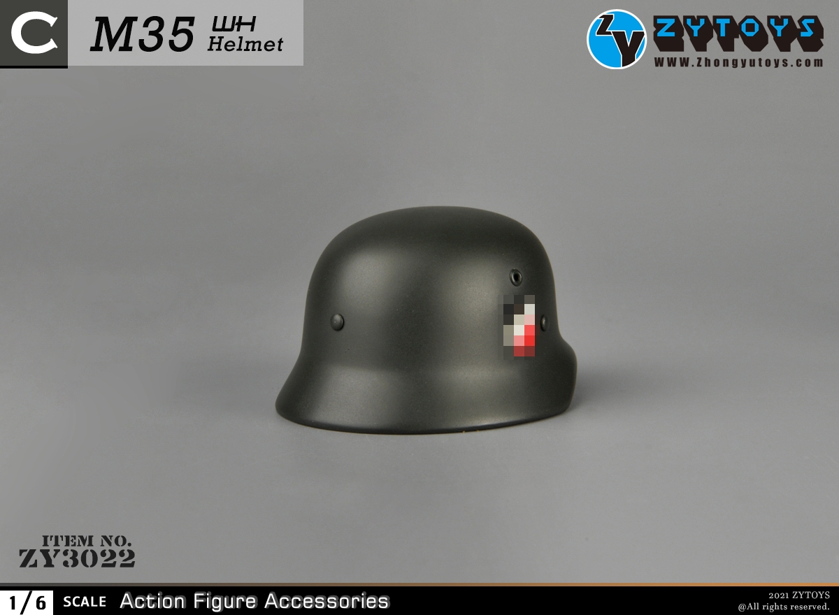 ZYTOYS 1:6 M35二战德军 ZY3022金属头盔模型(图13)