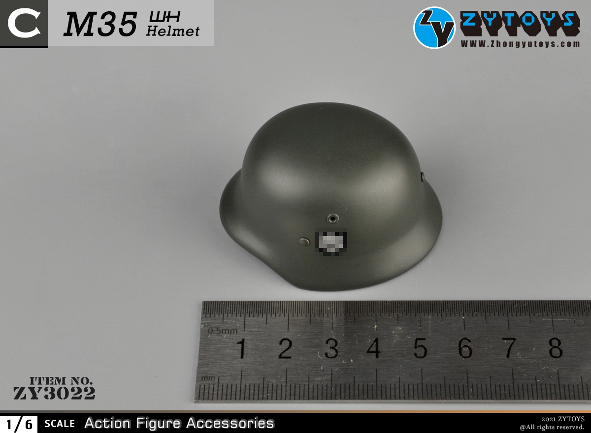 ZYTOYS 1:6 M35二战德军 ZY3022金属头盔模型(图14)