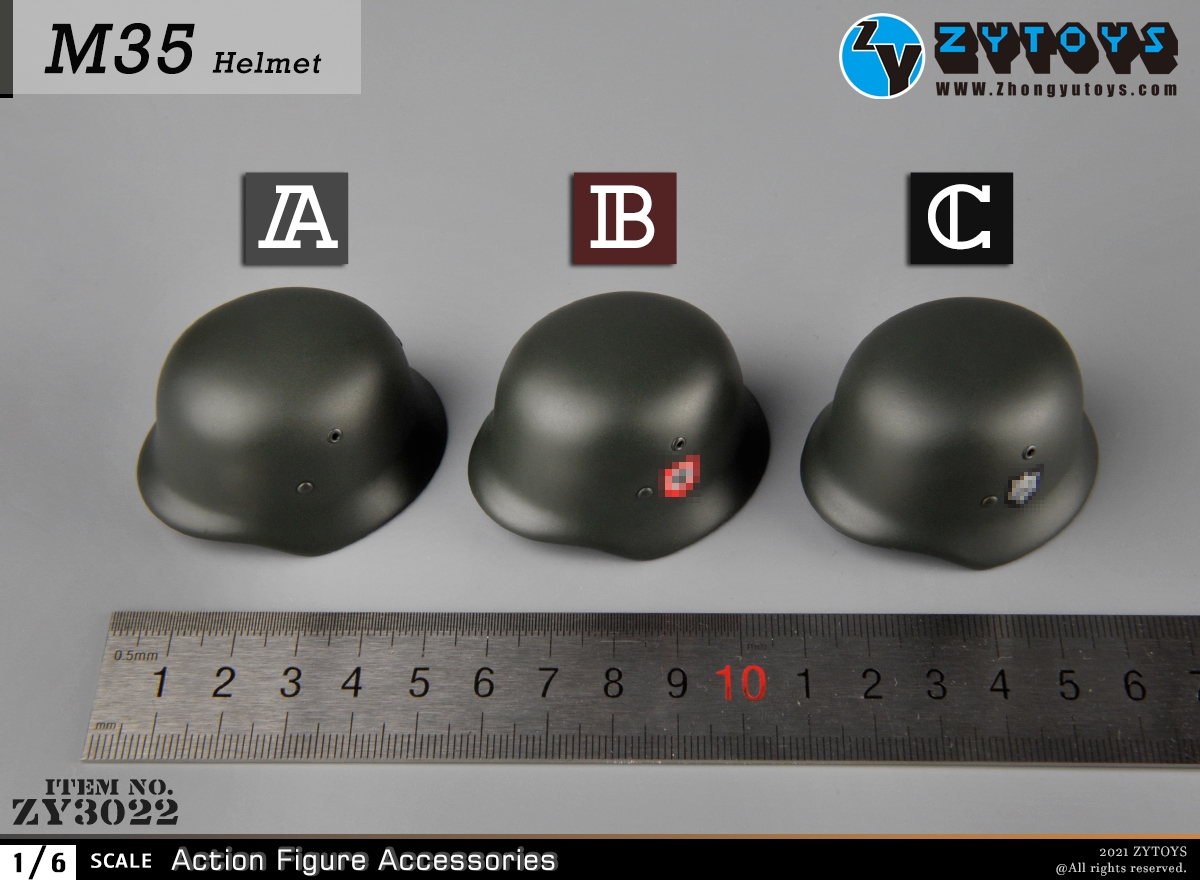 ZYTOYS 1:6 M35二战德军 ZY3022金属头盔模型(图15)