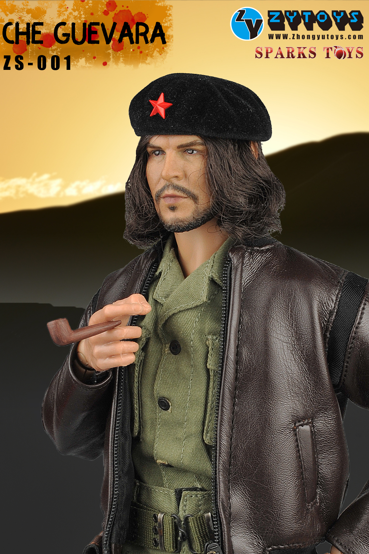 ZS-001 1/6比例 切古华拉 Che Guevara 双头雕可动人偶 (图5)