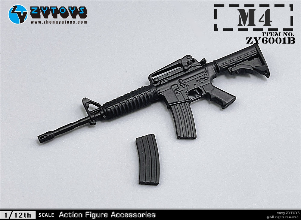 ZYTOYS 1/12武器系列（第一弹）MP5 M4 AK47..原色版(图2)