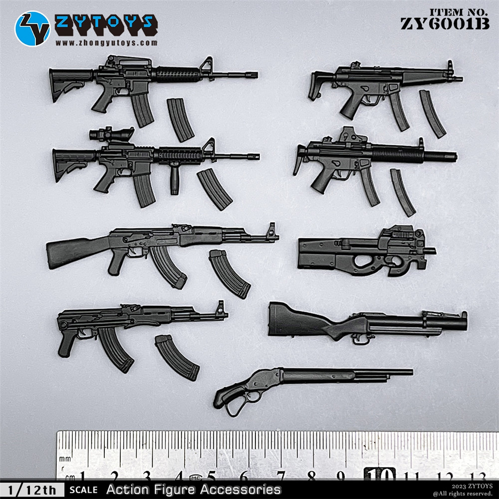 ZYTOYS 1/12武器系列（第一弹）MP5 M4 AK47..原色版(图20)